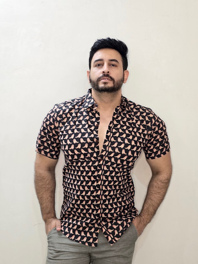 Block printed cotton men shirt