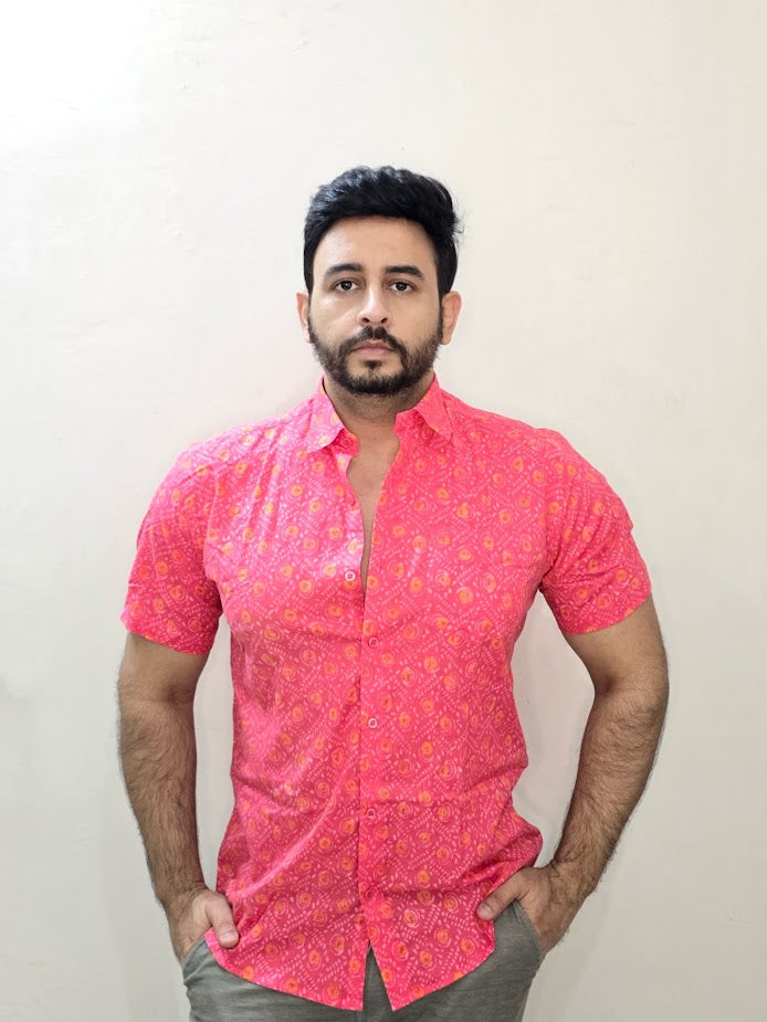 Block printed cotton men shirt