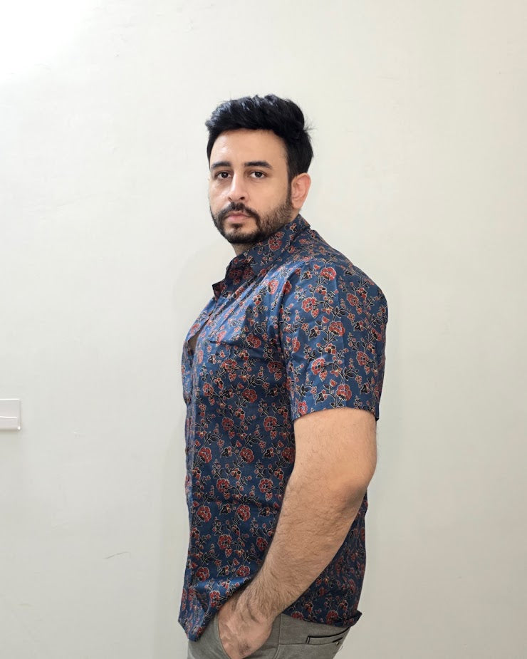 Block printed cotton men shirt